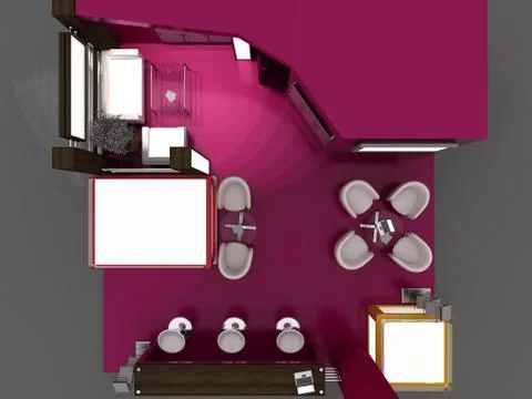 Exhibition stand interior sample Illustrazione stock