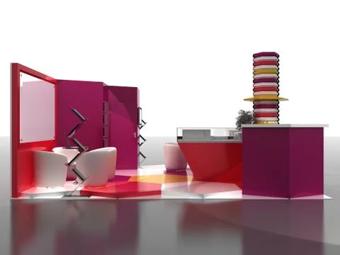 Exhibition stand interior sample Illustrazione stock