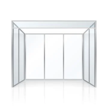 Exhibition stand for mockup. Blank rectangle room for trade show render. Stock Illustration
