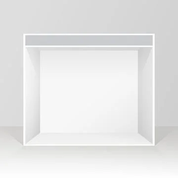 Exhibition stand for mockup. Blank rectangle room for trade show render. Stock Illustration