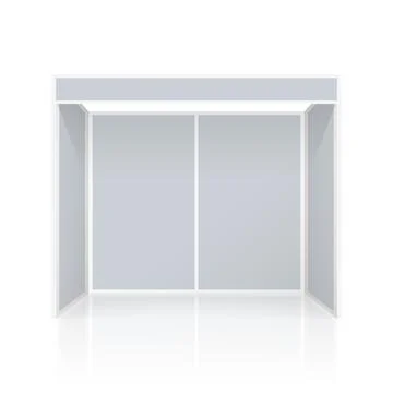 Exhibition stand for mockup. Blank rectangle room for trade show render. Stock Illustration