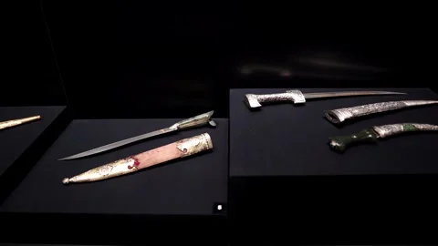 Exhibition of weapons and armor in the Topkapi Museum Stock Footage 291813746