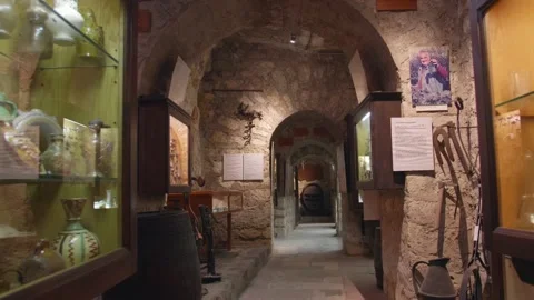 Exhibits And Interior Of Wine Museum Of Paris In Square Charles Dickens, Stock Footage 156726258
