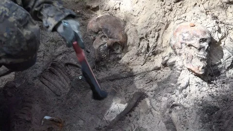 Exhumation of Human Remains Stock Footage 109535082