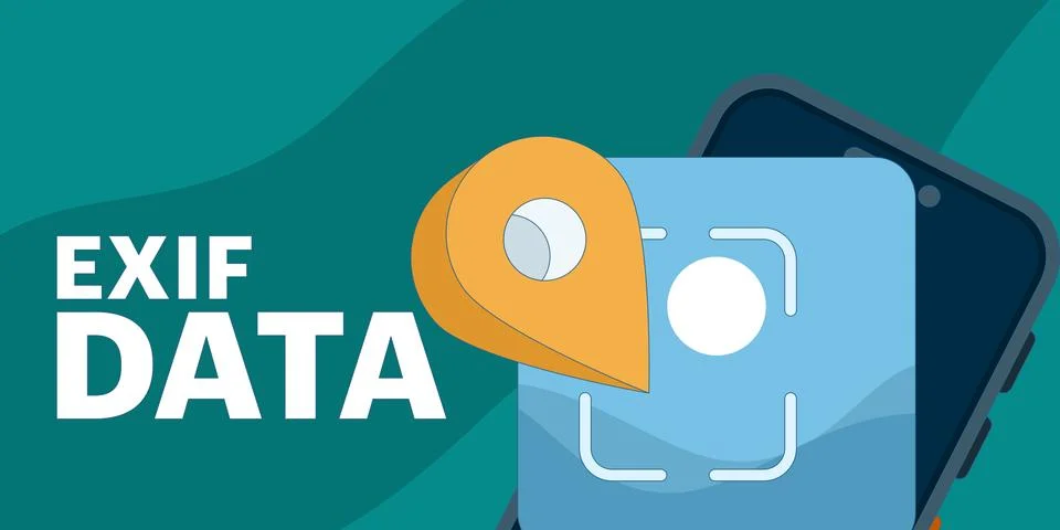 EXIF data concept that highlights image metadata Stock Illustration