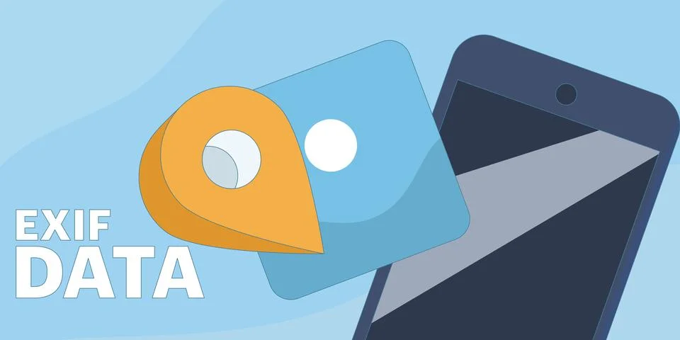 EXIF data concept that highlights image metadata Stock Illustration