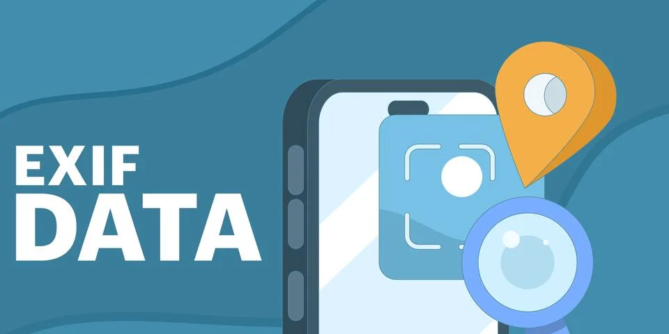 EXIF data concept that highlights image metadata Stock Illustration