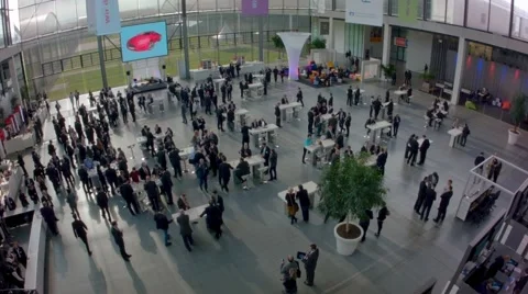 Exihibition hall, diagonal overview Stock Footage 62253982