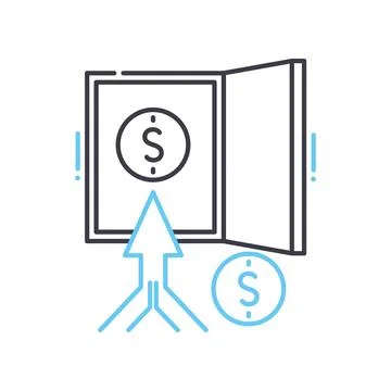 Exist strategy line icon, outline symbol, vector illustration, concept sign Stock Illustration