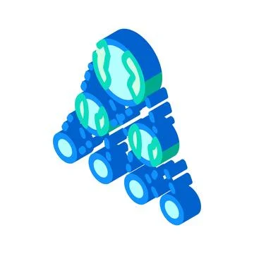 The existence of parallel universes isometric icon vector illustration Stock-Illustration