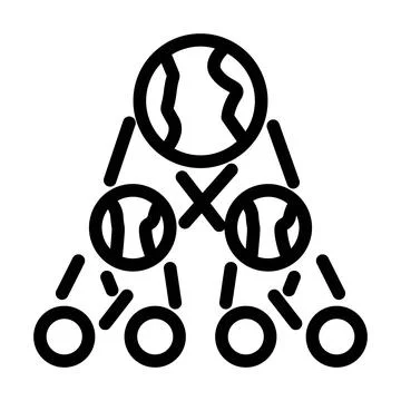 The existence of parallel universes line icon vector illustration Illustrazione stock