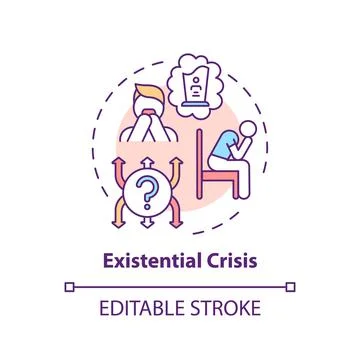 Existential crisis concept icon Stock Illustration