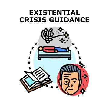 Existential crisis guidance concept illuminating life purpose Stock Illustration