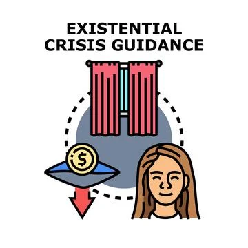 Existential crisis guidance concept, managing emotional wellbeing Illustrazione stock