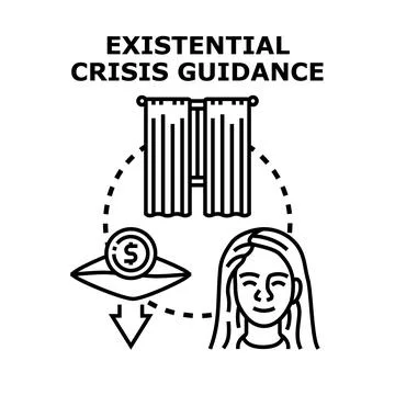 Existential crisis guidance concept, managing emotional wellbeing Illustrazione stock