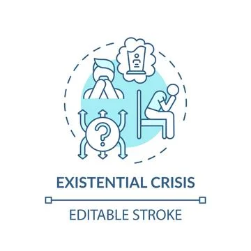 Existential crisis turquoise concept icon Stock Illustration