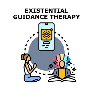 Existential guidance therapy providing self discovery and spiritual growth Stock Illustration