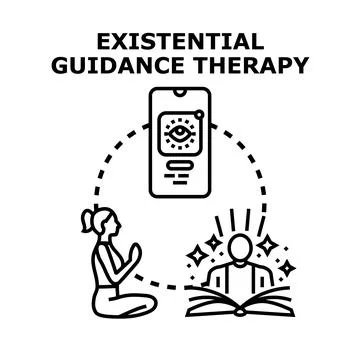 Existential guidance therapy providing self discovery and spiritual growth Stock Illustration