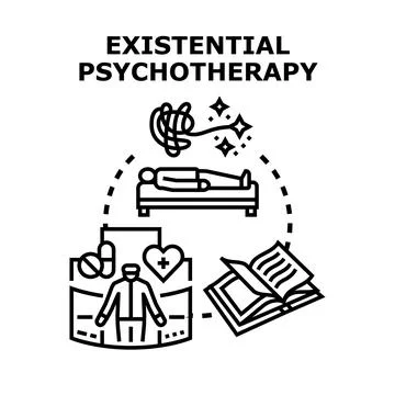 Existential psychotherapy concept managing mental health problems Stock Illustration