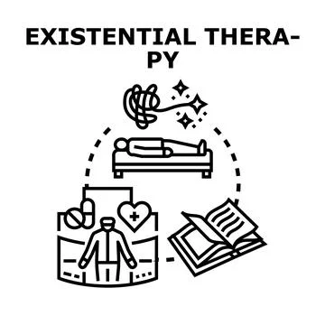 Existential therapy process seeking clarity and meaning Stock Illustration