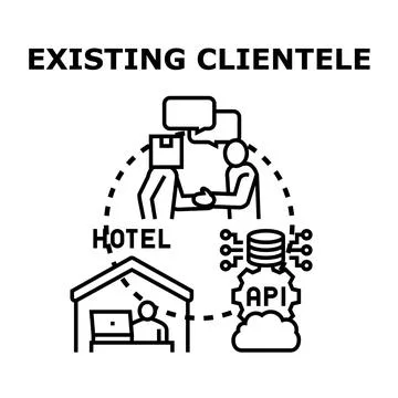 Existing clientele managing customer relationship management system Stock Illustration