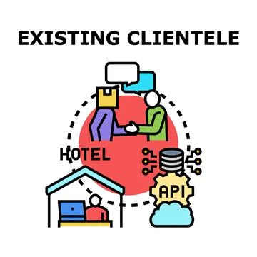 Existing clientele managing customer relationship management system Stock Illustration