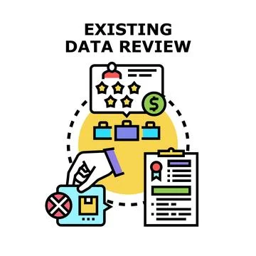 Existing data review for business performance analysis 스톡 일러스트