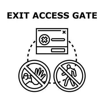 Exit access gate concept with security restrictions 스톡 일러스트
