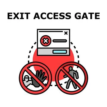 Exit access gate concept with security restrictions 스톡 일러스트