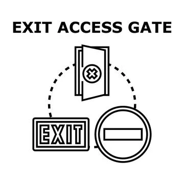 Exit access gate icon concept illustration Stock Illustration