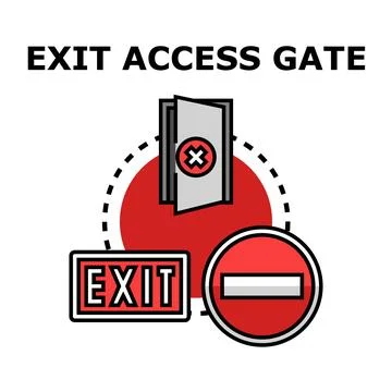 Exit access gate icon concept illustration Stock Illustration