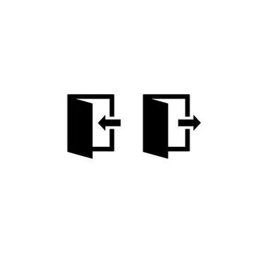 Exit and entrance icon. Vector on isolated white background. EPS 10. Stock Illustration
