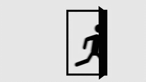 Exit animation. Video stock 218663068