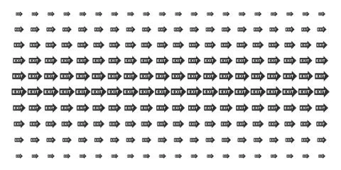 Exit Arrow Shape Halftone Pattern Illustrazione stock
