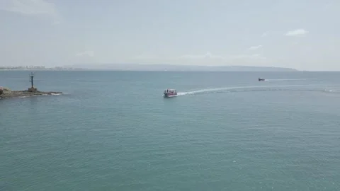 Exit from the bay to the open sea Stock Footage 241672441
