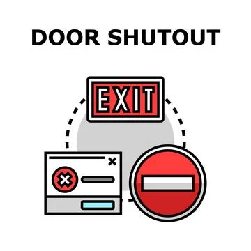 Exit block concept preventing access or closing solution Stock Illustration
