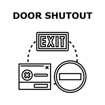 Exit block concept preventing access or closing solution Stock Illustration