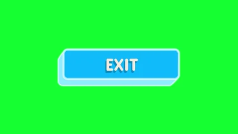 EXIT button 3D click animation on green screen background. Modern cyan gami.. Stock Footage 341492632
