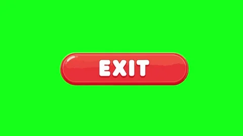 Exit button animated red oval UI button bouncing and clicking motion 4k chr.. Stock Footage 341906218