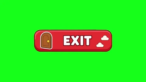 Exit button animated red UI button with logout exit icon clicking 4k isolat.. Stock Footage 341906216