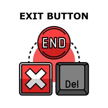 Exit button concept illustrating ending and closing actions Stockillustratie