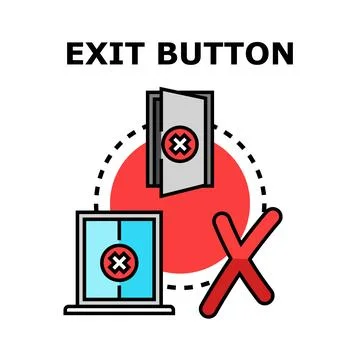 Exit button concept vector icon removing application Stock Illustration