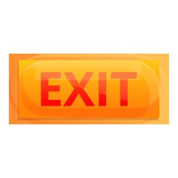 Exit button interface icon, cartoon style Illustrazione stock