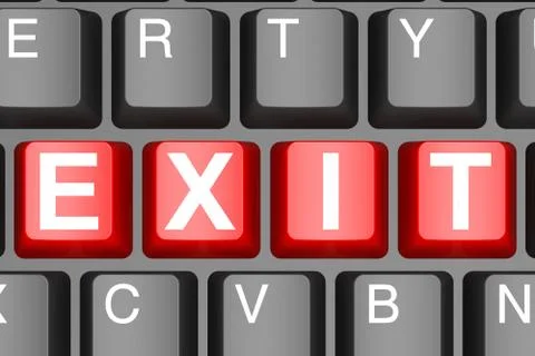 Exit button on modern computer keyboard Illustrazione stock