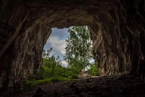 The exit of the cave Stock Photos
