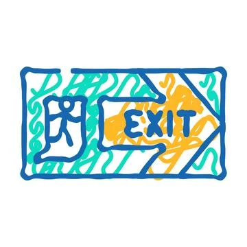Exit close icon doodle illustration Stock Illustration