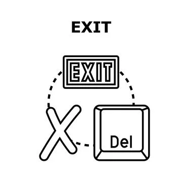 Exit concept deleting data and closing applications イラスト素材