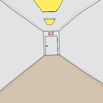 Exit in corridor Stock Illustration