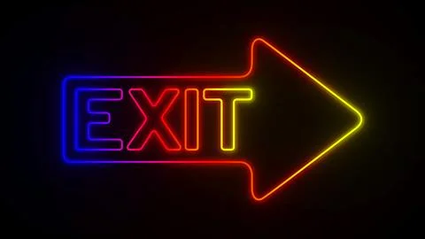Exit on dark background. 3D illustration Stock Illustration