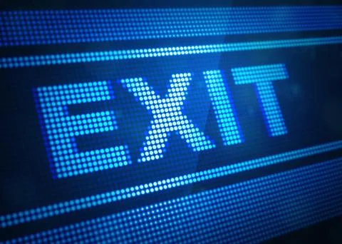 Exit digital screen 3d illustration Stock Illustration